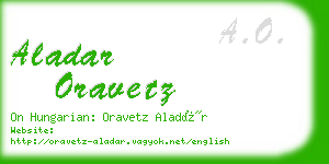 aladar oravetz business card